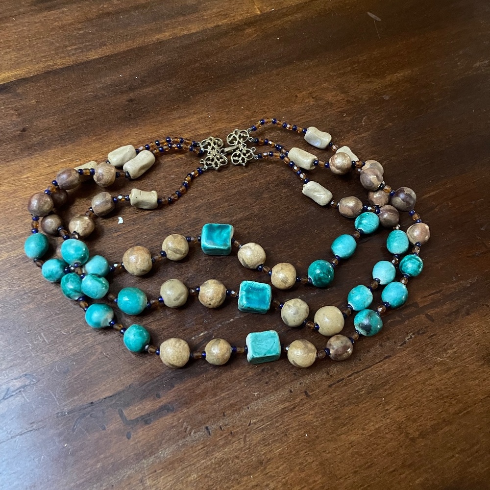 Multi-Stone/Layered Necklace - Picture 2 of 4